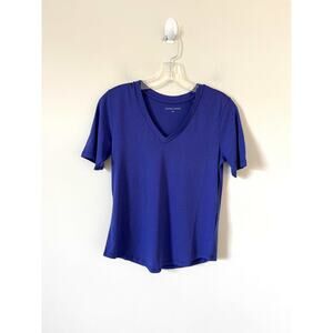 Universal Standard Soft Prima Cotton V-Neck T-Shirt Purple Size 00-0 NEW